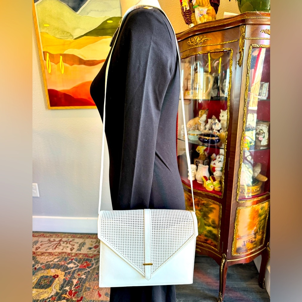 Charles Jourdan Paris Vintage White Leather Bag